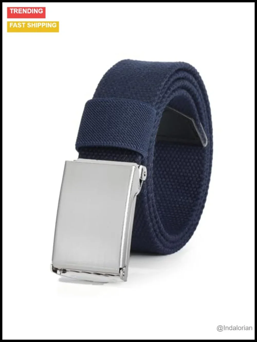 Boys Adjustable Canvas Web Belt with Silver Flip-Top Buckle